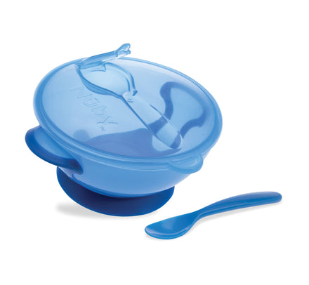 Bol à ventouse avec couvercle et cuillère attachable