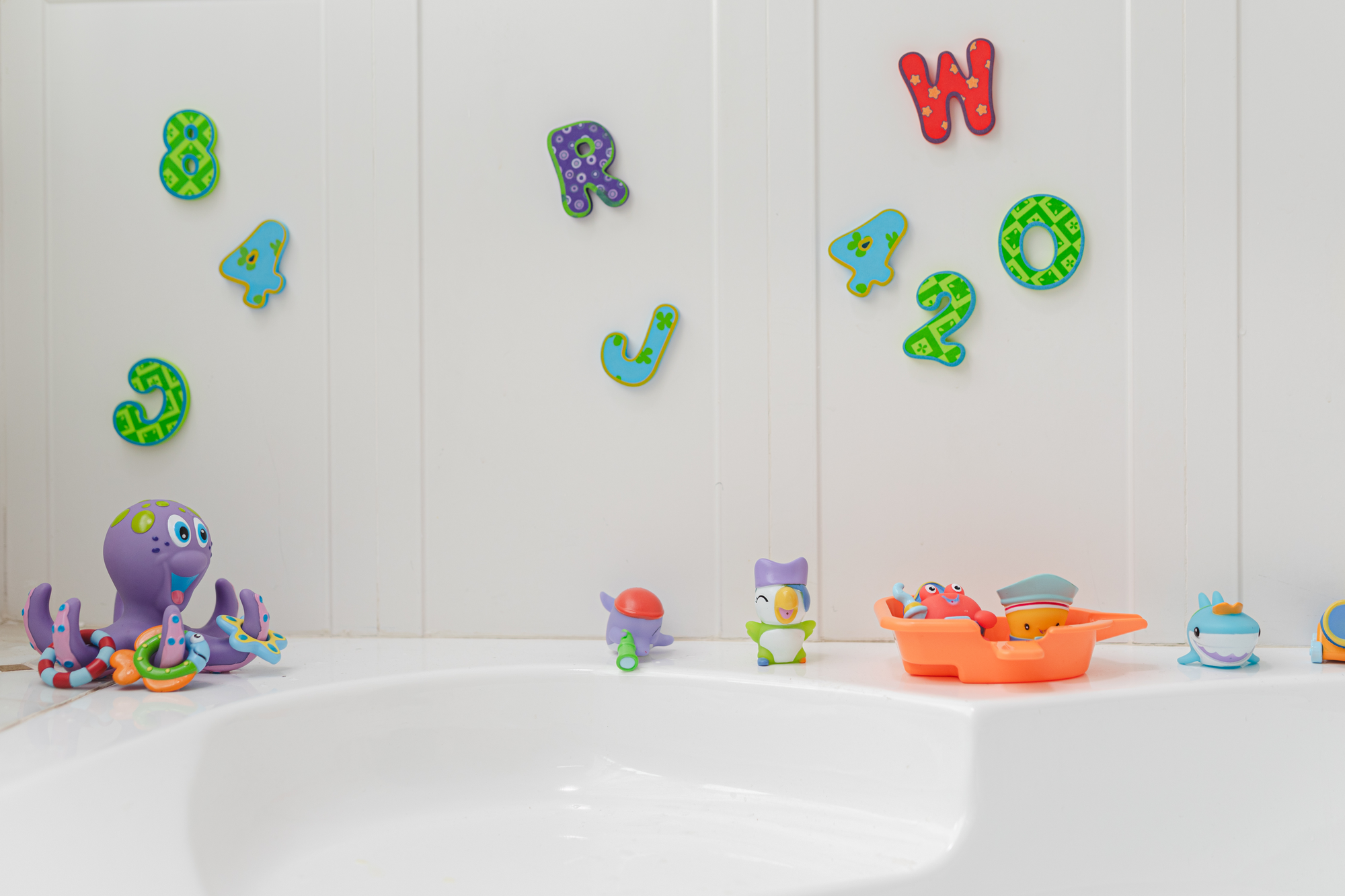 Ensemble Flottant de Lettres et de Chiffres pour Baignoire