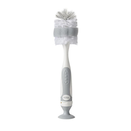 Brosse de Nettoyage pour Biberon et Tétine 2 en 1 avec base à ventouse