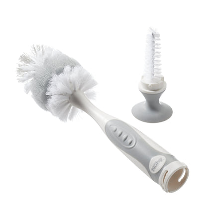 Brosse de Nettoyage pour Biberon et Tétine 2 en 1 avec base à ventouse